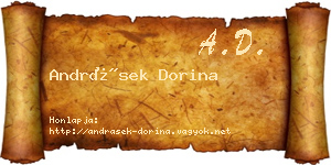 Andrásek Dorina névjegykártya