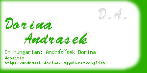 dorina andrasek business card